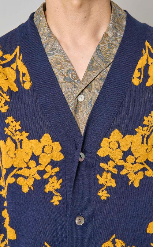 フラワージャガードニットベスト