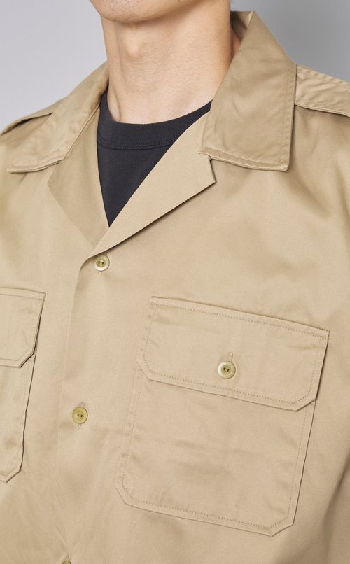 ダブルポケットオープカラーシャツ