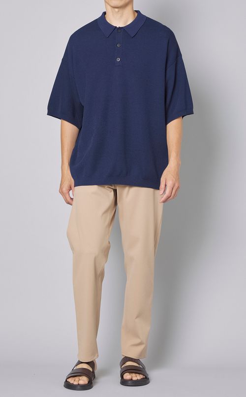 サシコ柄ニットポロ