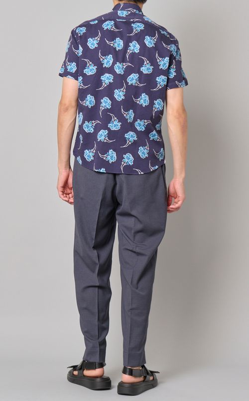 フラワープリントショートスリーブシャツ