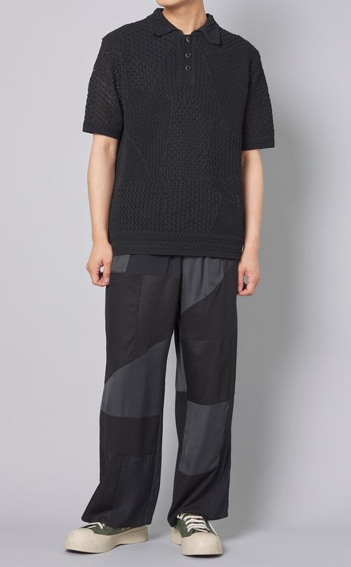 レースパネルポロシャツ
