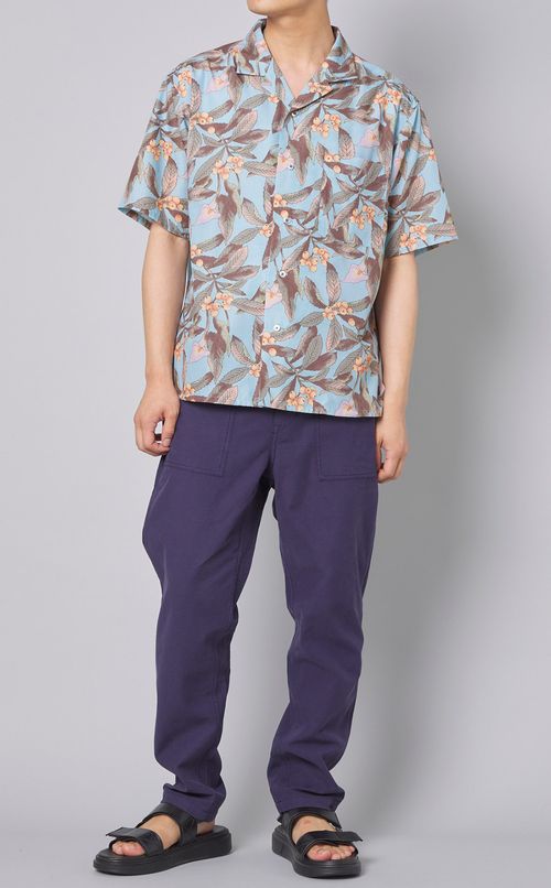 コットンワイドベイカーパンツ