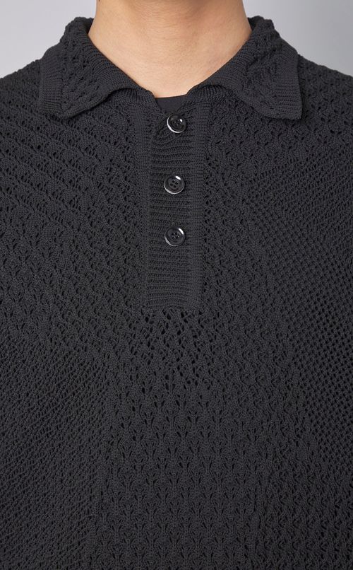 レースパネルポロシャツ