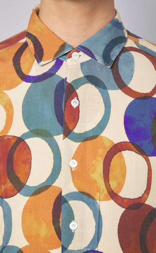 サークルプリントシャツ