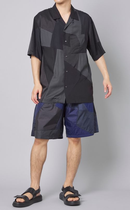 パネルパッチワークショーツ