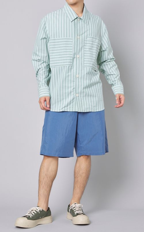 ストライプダブルポケットシャツ