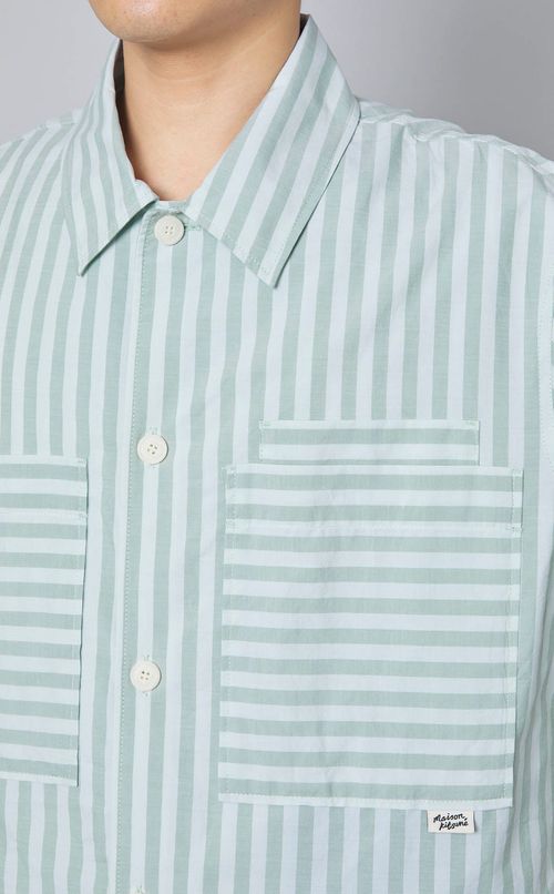 ストライプダブルポケットシャツ