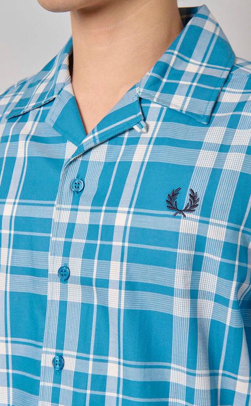 チェックオープンカラーシャツ