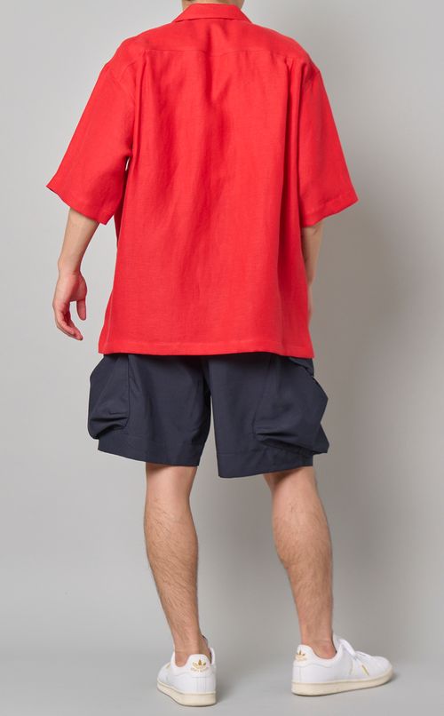 リネンレーヨンツイルオープンシャツ