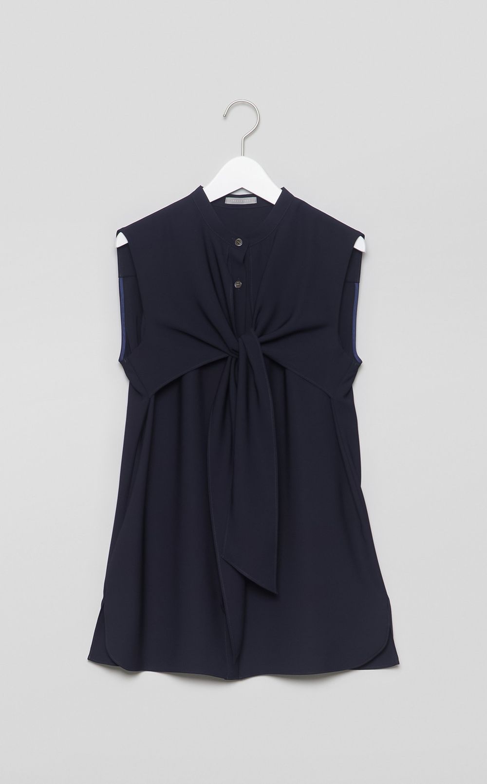 フロントタイバンドカラーシャツ