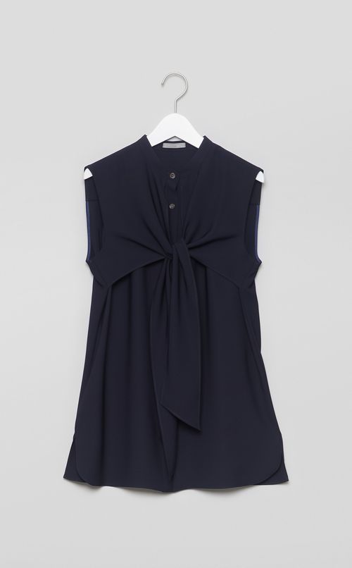 フロントタイバンドカラーシャツ