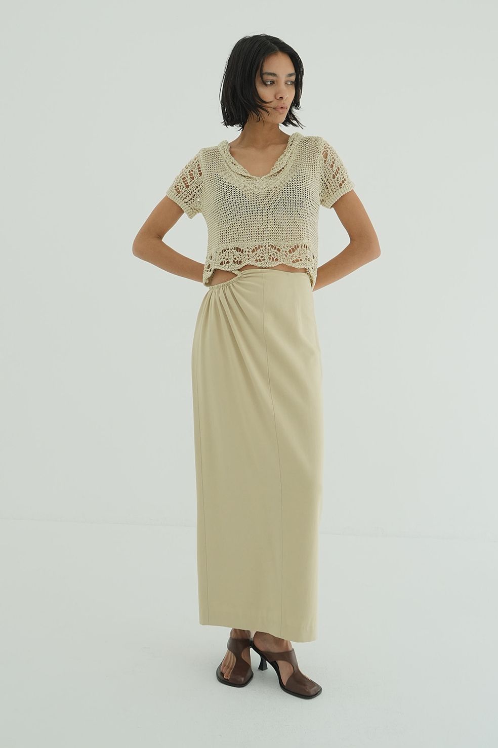 ウエストギャザーホールスカート