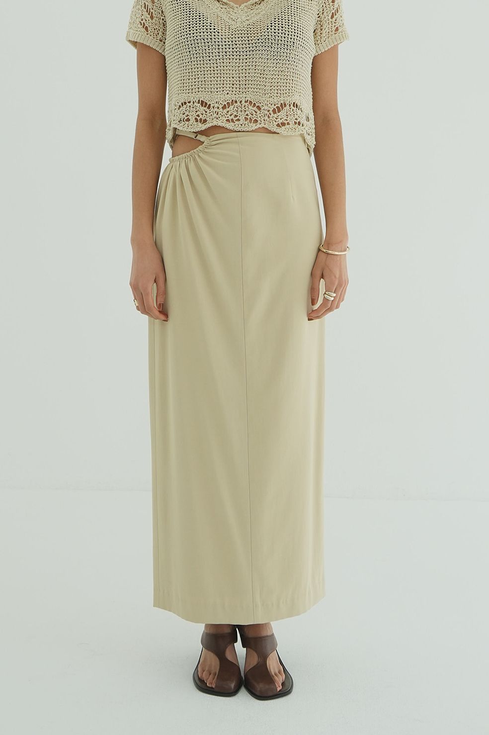 ウエストギャザーホールスカート