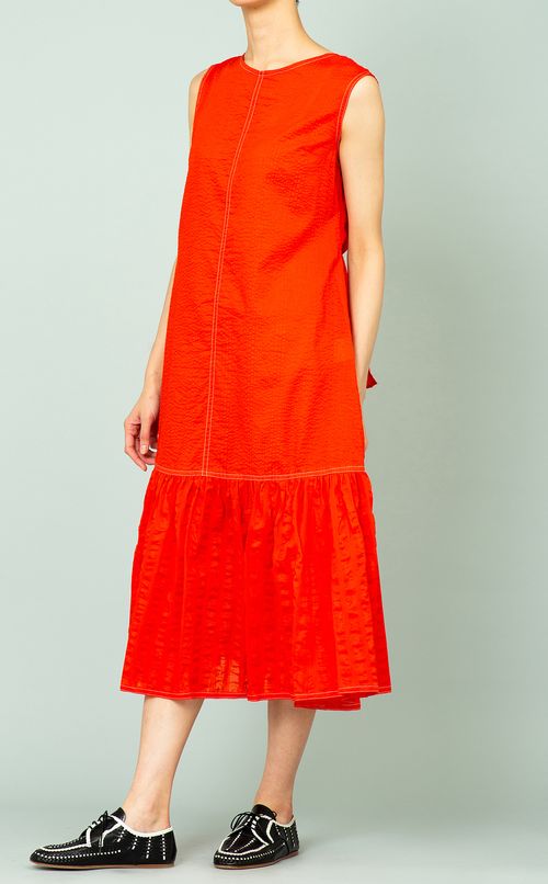 ノースリーブギャザーワンピース