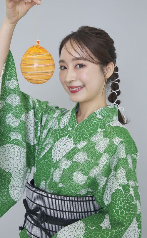 ポンポン菊柄 浴衣