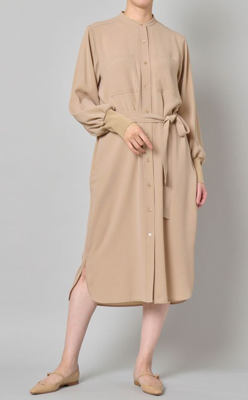 パフスリーブシャツワンピース