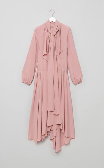 クレープロングボウタイワンピース