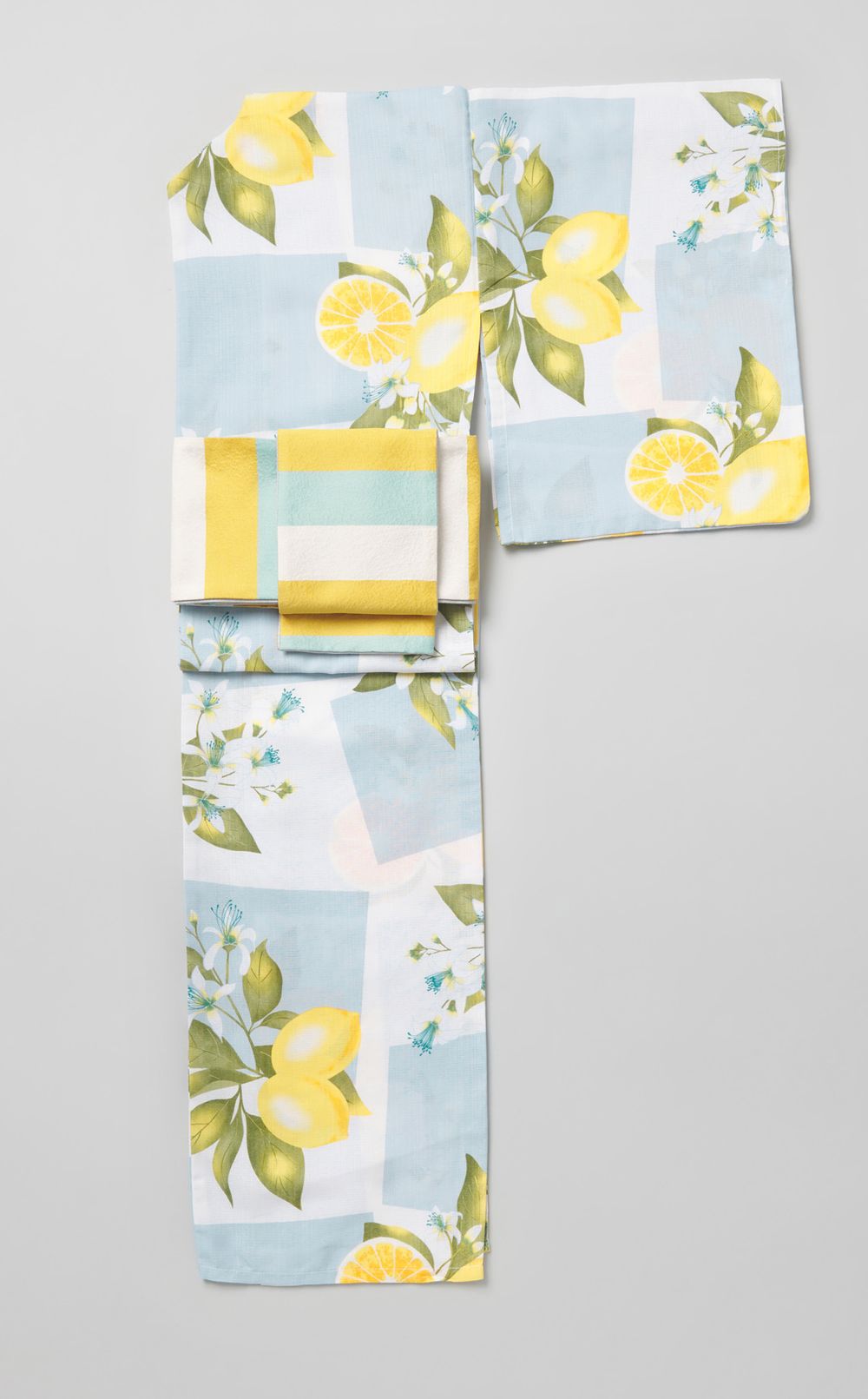 浴衣市松レモン