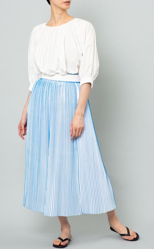 プリントプリーツロングスカート