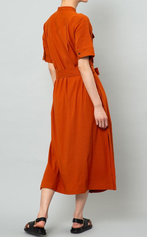 リネンスタンドカラーワンピース