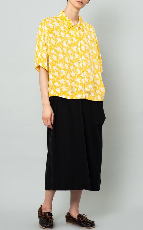 フラワープリントオープンカラーシャツ