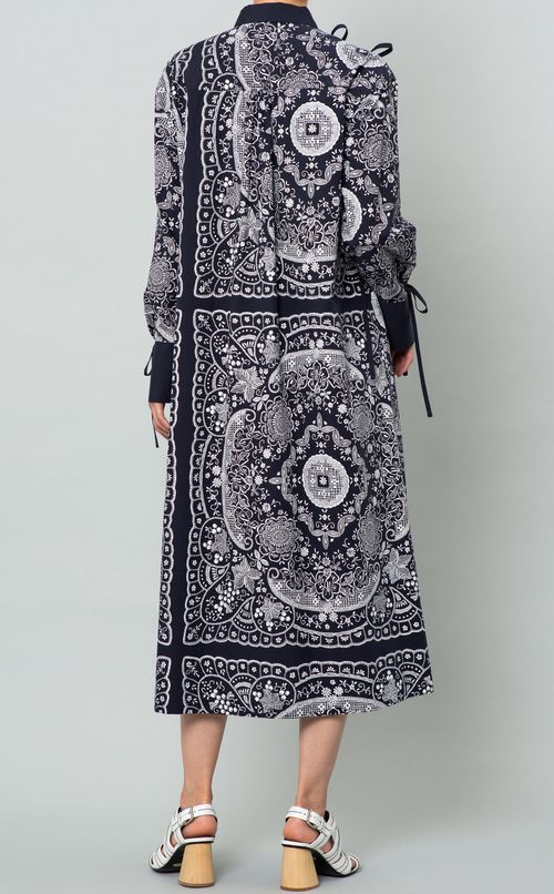 スワトウプリントシャツワンピース