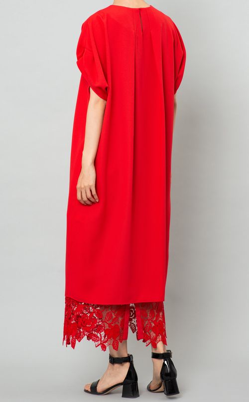 タックネックジョーゼットワンピース