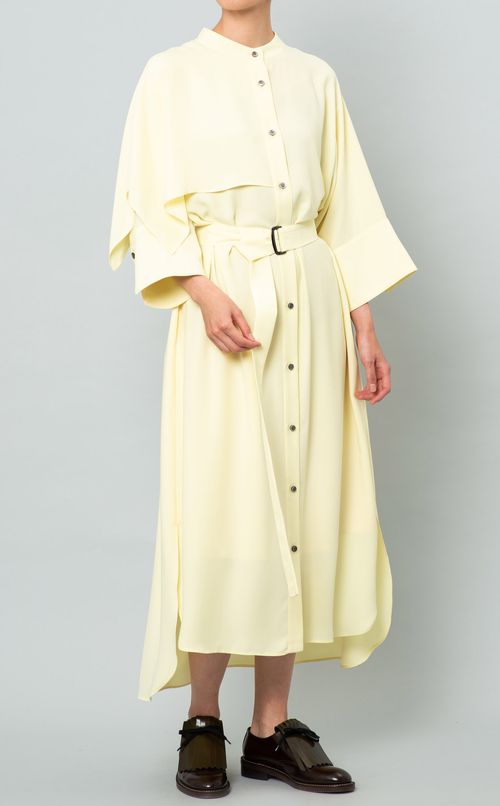 アシンメトリーケープデザインワンピース