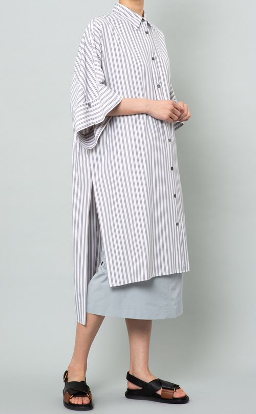 ダブルストライプロングシャツ