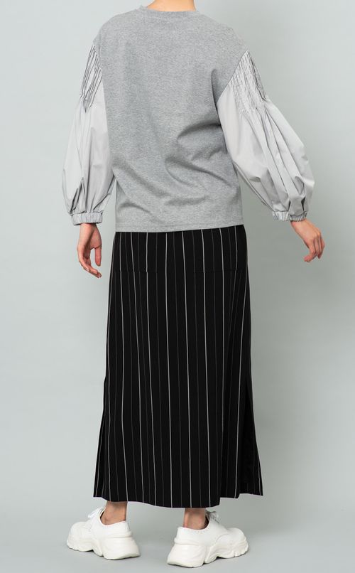 パフスリーブコンビカットソー