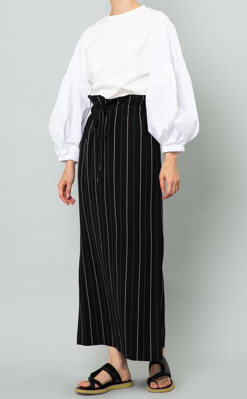 パフスリーブコンビカットソー