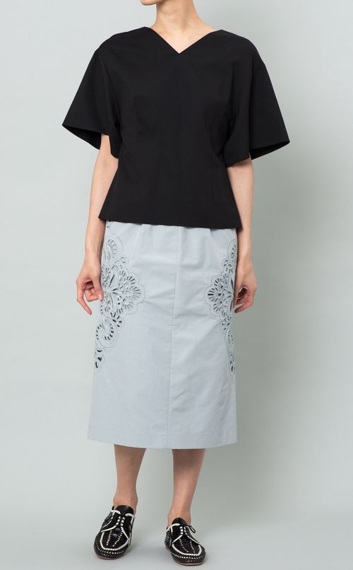 フラワーカットワークギャザースカート