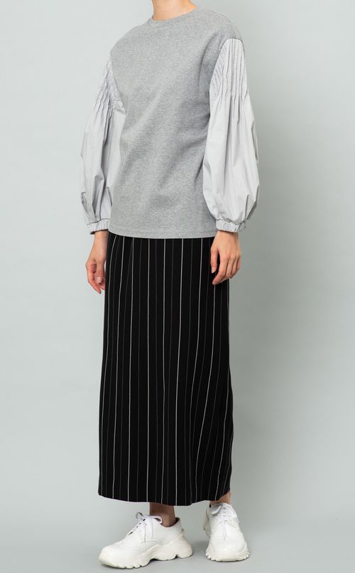 ストライプロングイージースカート