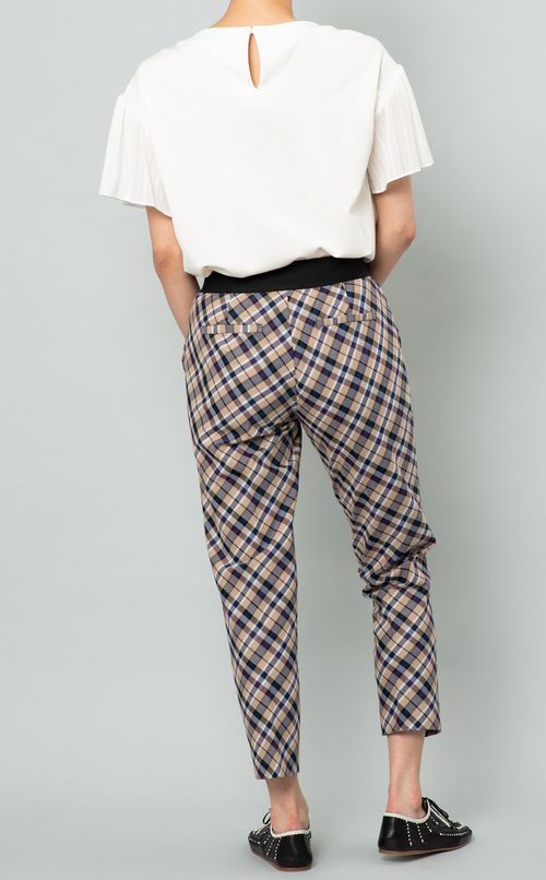 チェックテーパードイージーパンツ