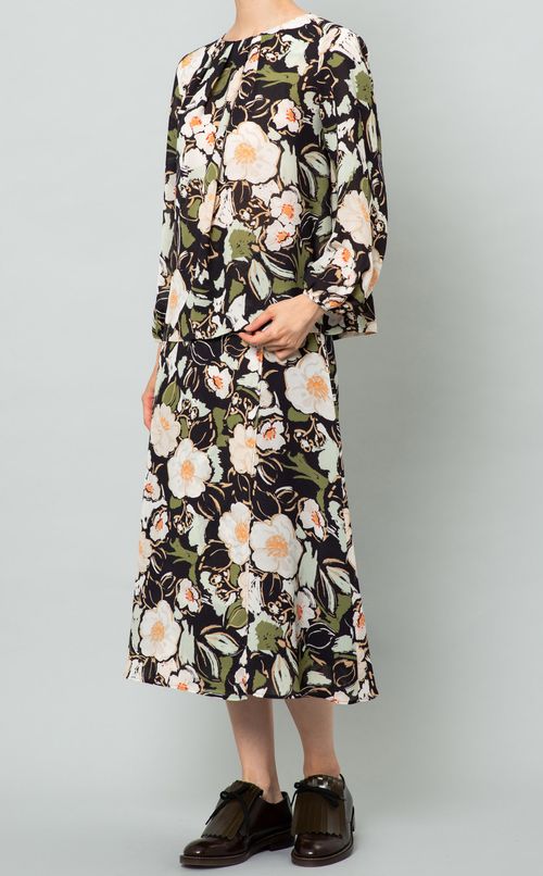 フラワープリントフレアスカート