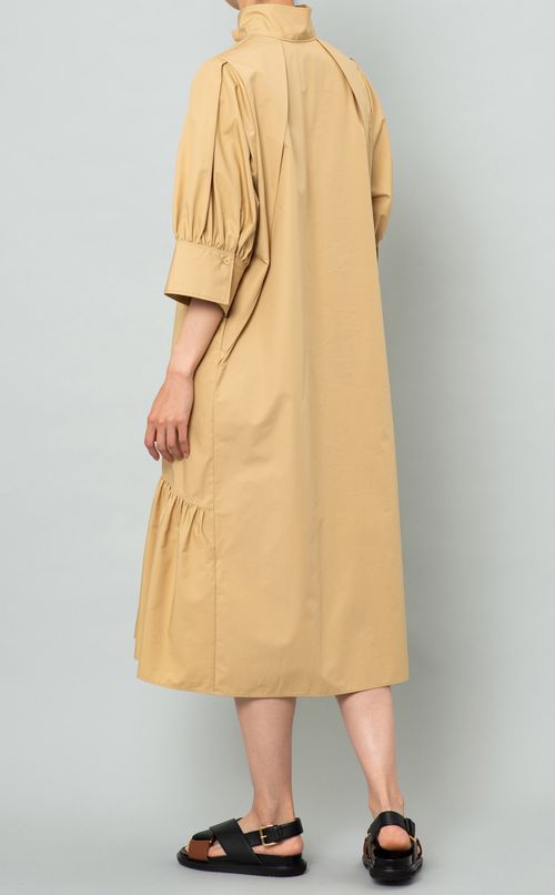 パフスリーブシャツワンピース