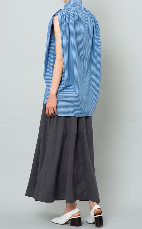 ストライプボウタイブラウス