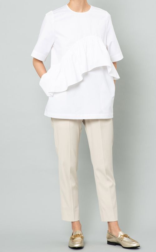 アシンメトリーラッフルTブラウス