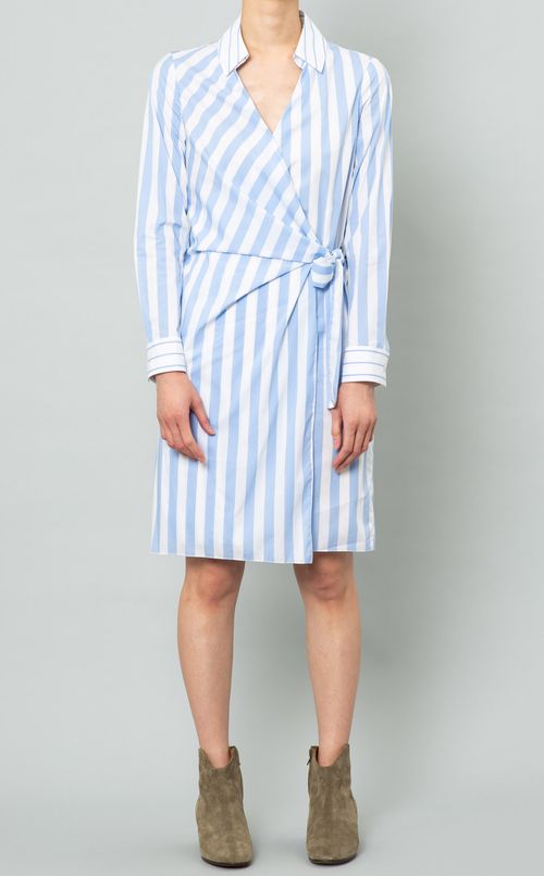 ストライプカシュクールワンピース