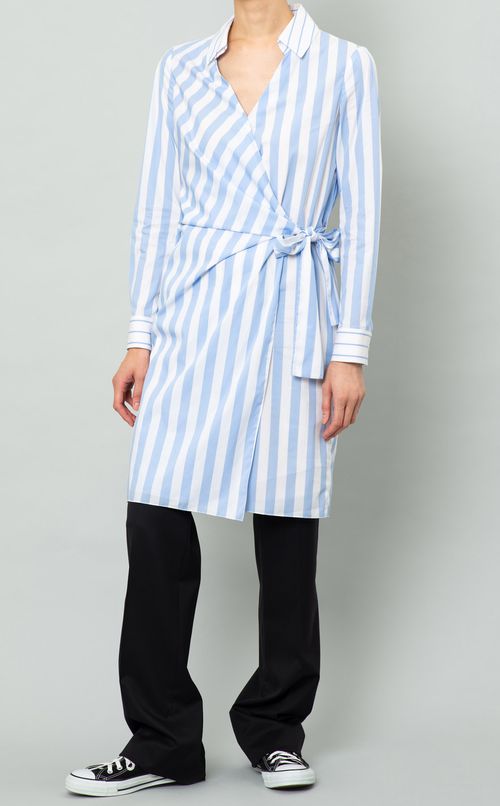 ストライプカシュクールワンピース