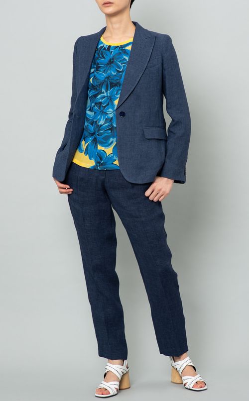 ピークドラペルリネンジャケット