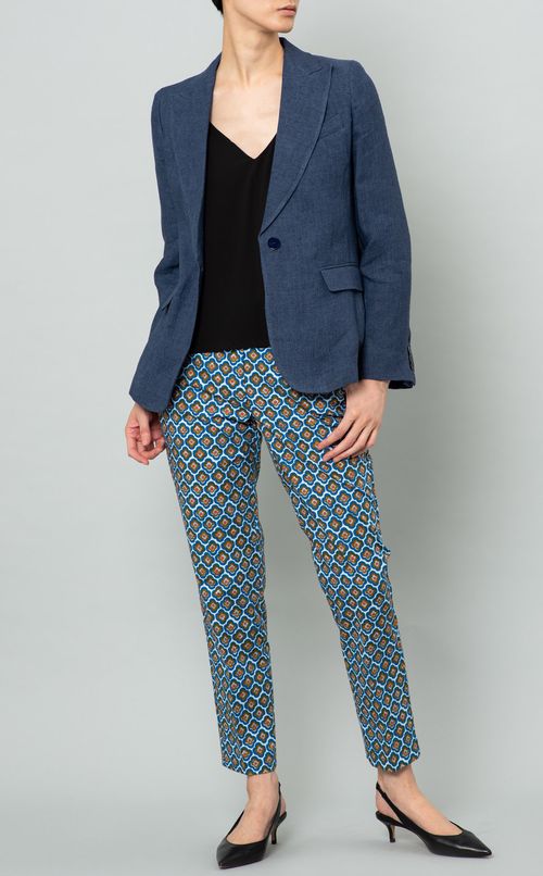 ピークドラペルリネンジャケット