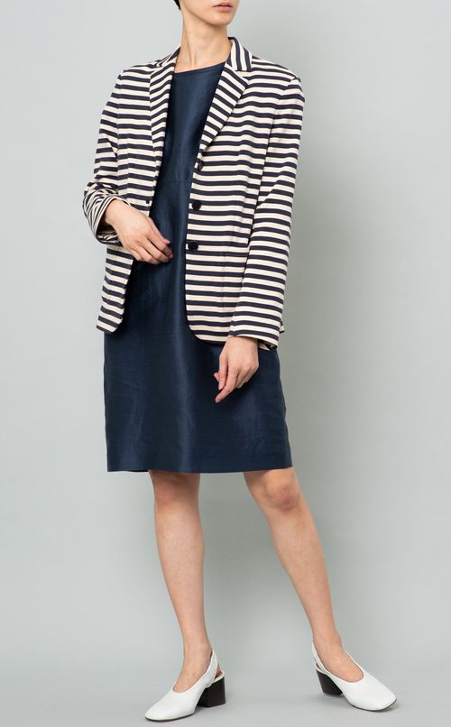 ボーダージャージーテーラードジャケット