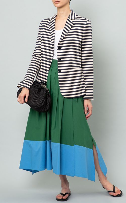 ボーダージャージーテーラードジャケット