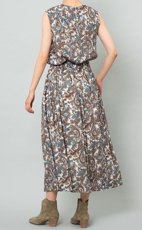 ペイズリープリントロングワンピース