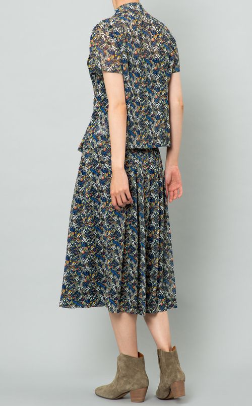 リバティプリントボウタイブラウス