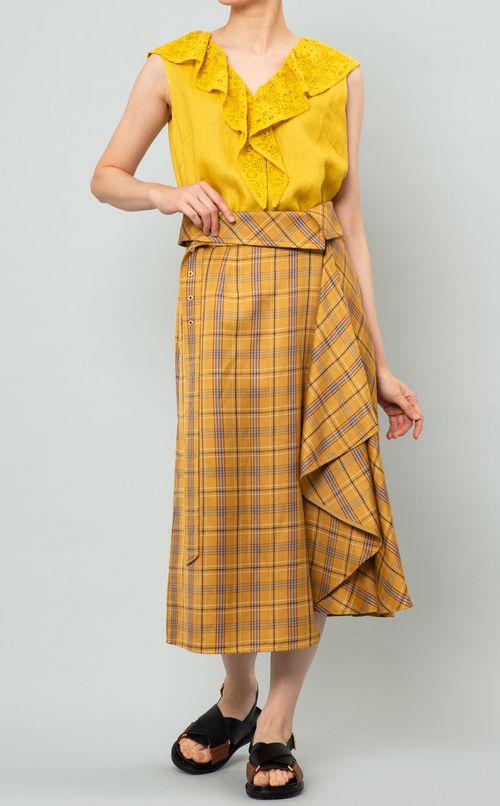 アシンメトリードレープスカート