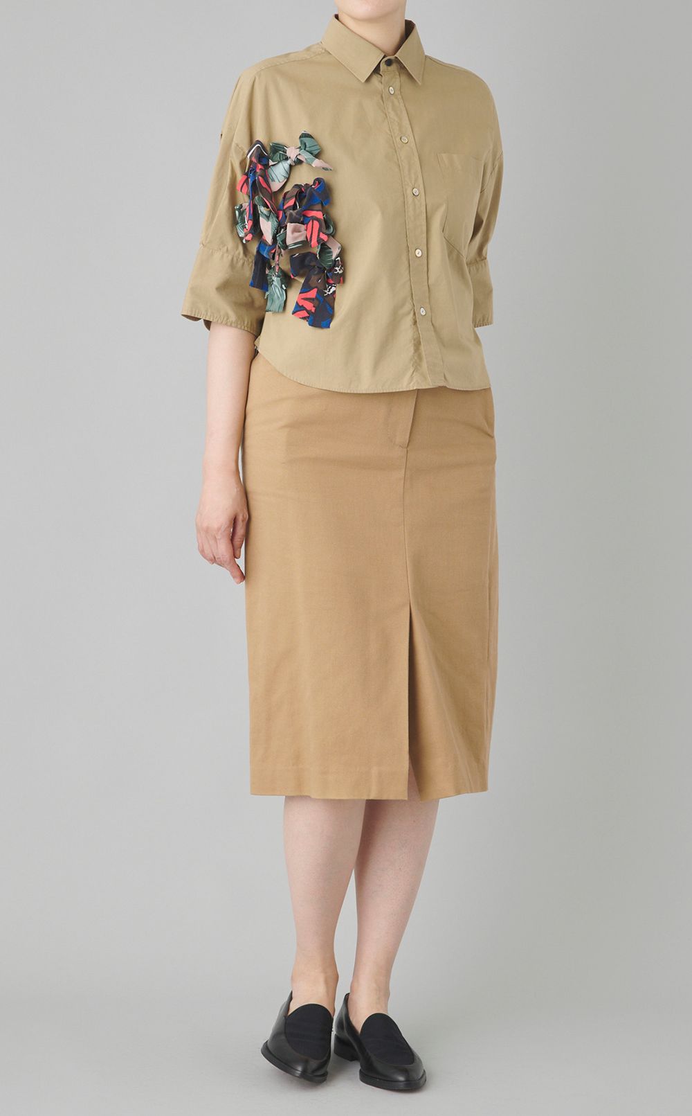 【reADdress】ウエスト切り替えIラインスカート