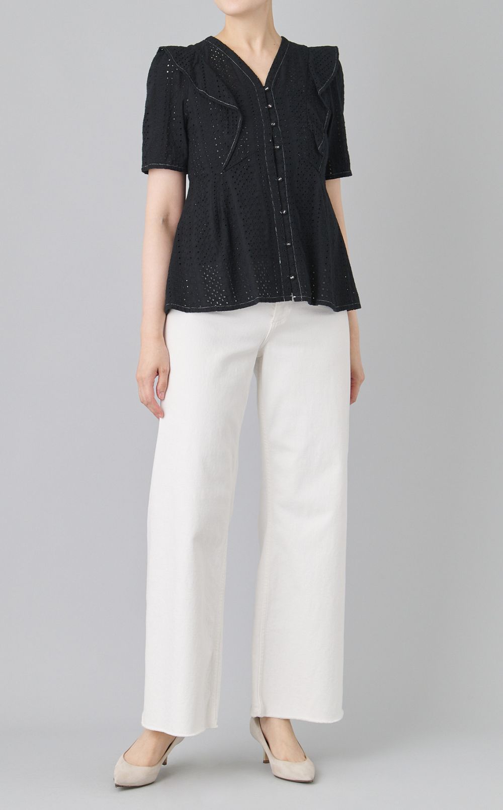 【reADdress】コットンエンブロイダリーブラウス