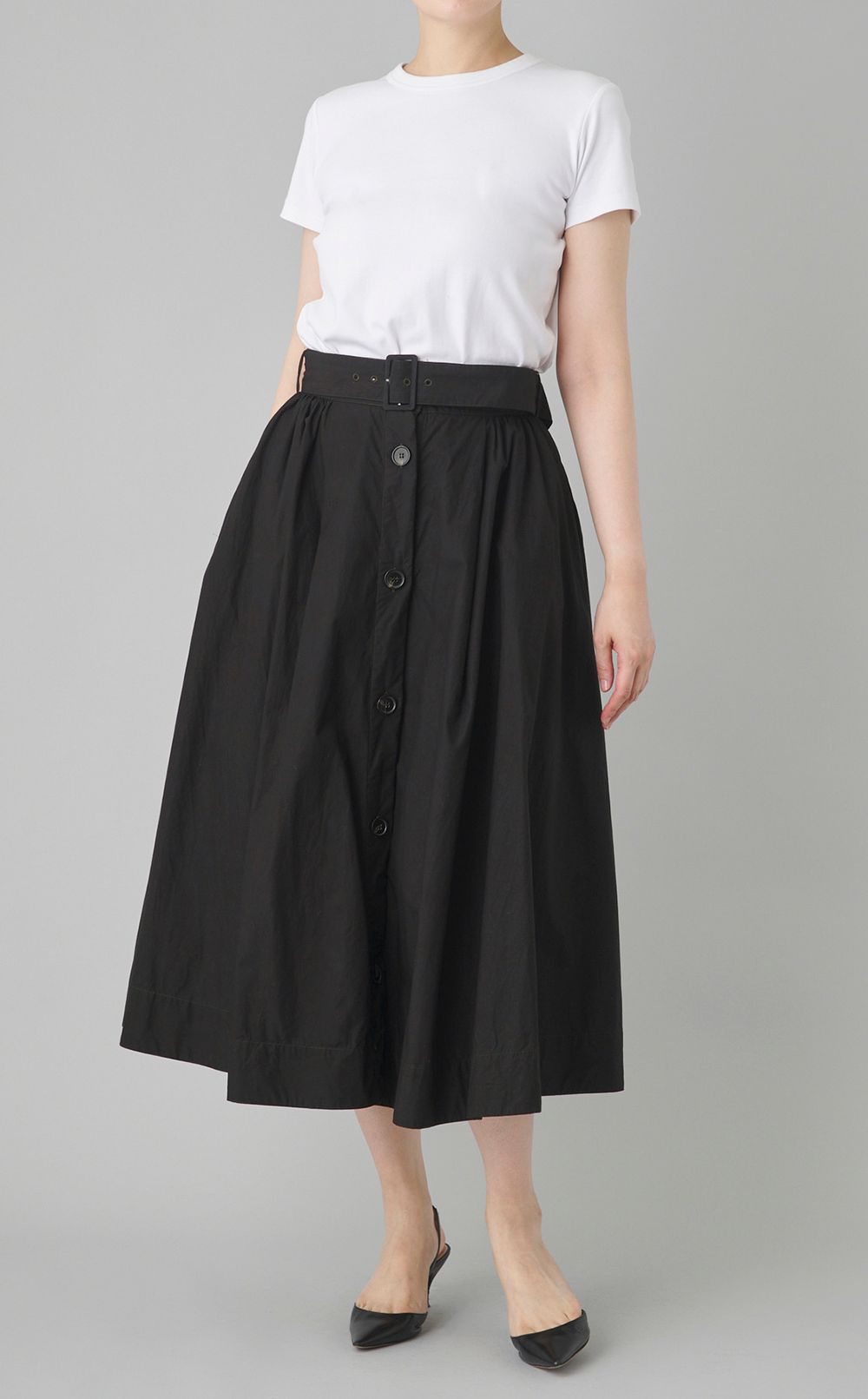 【reADdress】コットンギャザーミディスカート